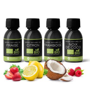 Pack de 4 aromas Orgánicos* Ecocert-FR-BIO-01 + tapones de pipeta GRATIS